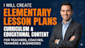 create elementary lesson plans, curriculum design and educational content