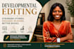 developmental edit your fiction novel for pacing structure reader engagement