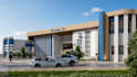 design modern exterior facade and do realistic 3d rendering