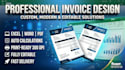 design a professional editable invoice receipt, microsoft excel letterheads