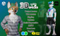 model high quality vrchat avatar, 3d furry model, vr character, vseeface, vrm