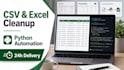 clean CSV excel data and create python automation scripts