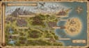 draw a custom fantasy map illustration with castles and forests