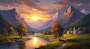 digitally oil painting landscape