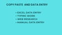 do fast and accurate data entry, excel and typing work