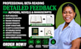 be your professional beta reading with detailed feedback