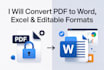 convert PDF to word, excel, and editable documents