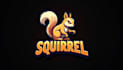 design super squirrel mascot logo with express delivery