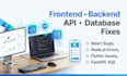 fix bugs, errors, API issues in react node flutter fastapi app