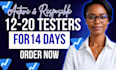 provide 12 to 20 real testers for google play console closed testing for app