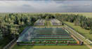 design 3d greenhouse farm, hydroponics, solar panel layout project