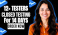 provide real testers for google console closed testing and app approval