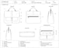 design a professional bag techpack with bom, construction details, hardware spec