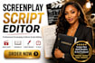 edit movie script, screenplay, screenwriting, movie script writing, scriptwriter