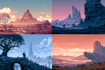 fantasy concept landscape illustrations