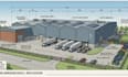 3d warehouse, industrial building design with structural frame analysis