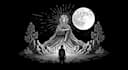 draw dark art illustration with engraving style