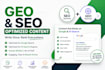 optimize website content for GEO, ai search and SEO visibility
