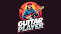 create beautiful guitar player mascot logo only 12 hours