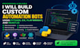 automate any task using python, c sharp, playwright,  reactjs