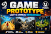 develop a rapid game prototype in unity or unreal engine
