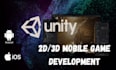 do unity 2d and 3d mobile game development, game UI design, 3d level design