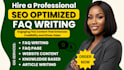 write SEO faq, faq writing faq page website faq content, website content writing