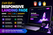 create responsive landing page in HTML CSS javascript