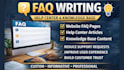 write professional faq page, help center and knowledge base content