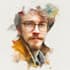draw a sketchy watercolor portrait, no ai