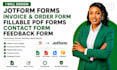 design jotform invoice order form fillable pdf forms contact form feedback form