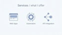 develop web apps, automation and API integrations
