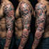 create sleeve tattoo design in geometric style