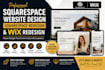 build squarespace website design squarespace website development wix ai redesign