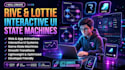 create character mascot rive, lottie animations web and app
