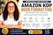 do amazon KDP book formatting, kindle ebook formatting, and print formatting