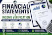prepare financial statements, income verification and mortgage documents