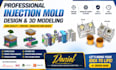 design 3d injection mold core cavity and dfm optimized cad model