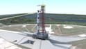 design 3d launch facility, spaceport, rocket launch pad rendering