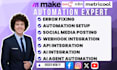 setup make com social media automation, fix make com, make com automation