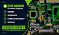design pcb circuit, pcb design, pcb schematic, and pcb review
