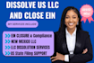 dissolve llc, close ein, file US llc dissolution in delaware and wyoming