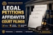 draft legal petitions affidavits statutory declarations court filing documents
