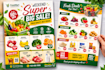 design creative flyer, brochure for supermarket or grocery store