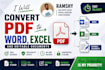 convert PDF to word, excel and editable documents