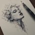 draw a unique abstract graphic fine line tattoo design