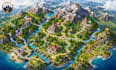 design custom interactive illustrated navigation direction mountain religion map