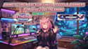 do anime vtuber background, illustration and logo,banner for live2d streaming