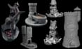 sculpt 3d printable dice tower, dnd terrain, castle, tabletop stl 3d model