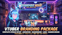 create anime vtuber animation, vtuber illustration, background, logo and banner
